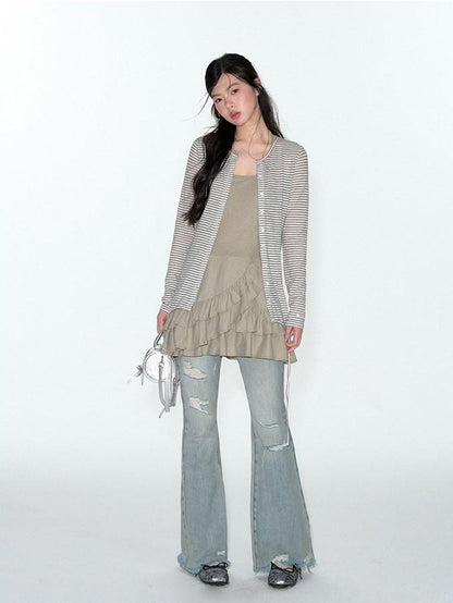 NAPSNAPS Asymmetrical Lace Knitted French Women&