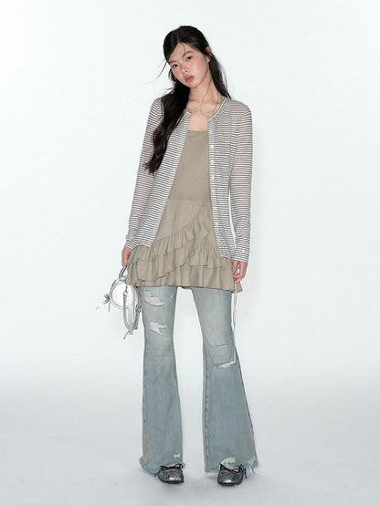 NAPSNAPS Asymmetrical Lace Knitted French Women&