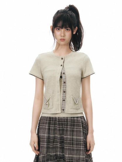 NAPSNAPS Beige Cropped Ruched Fitted Women&