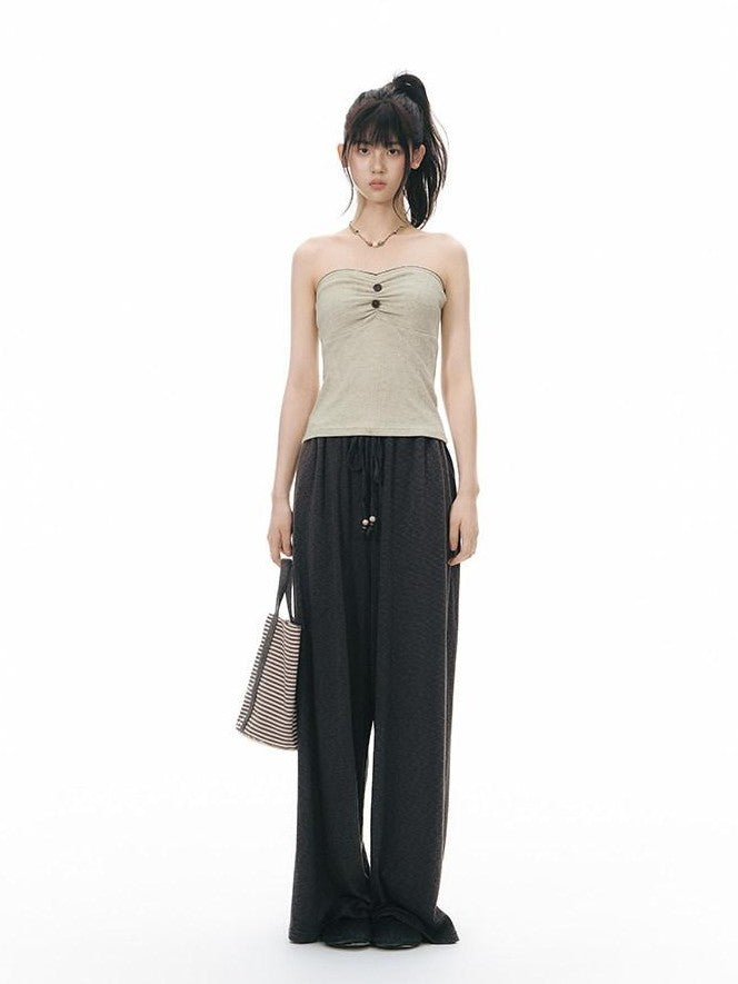 NAPSNAPS Beige Cropped Ruched Fitted Women&