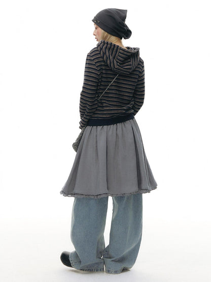 NAPSNAPS Blue Textured Striped Zip Up Women&