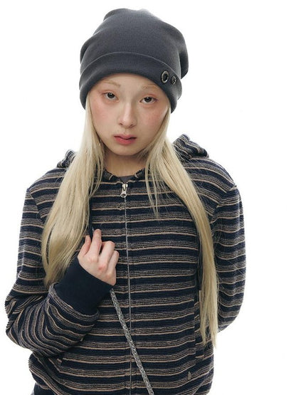 NAPSNAPS Blue Textured Striped Zip Up Women&