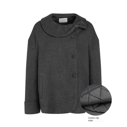 NAPSNAPS_Bow_Round_Collar_Asymmetrical_Placket_Women&