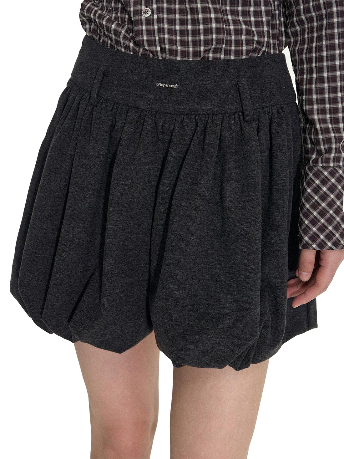 NAPSNAPS Brushed Pleated A Line High Waist Women&
