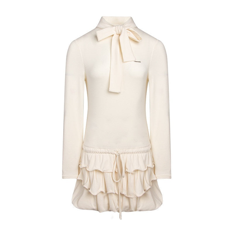 NAPSNAPS_Bubble_Hem_Tie_Neck_Knit_A_Line_Women&