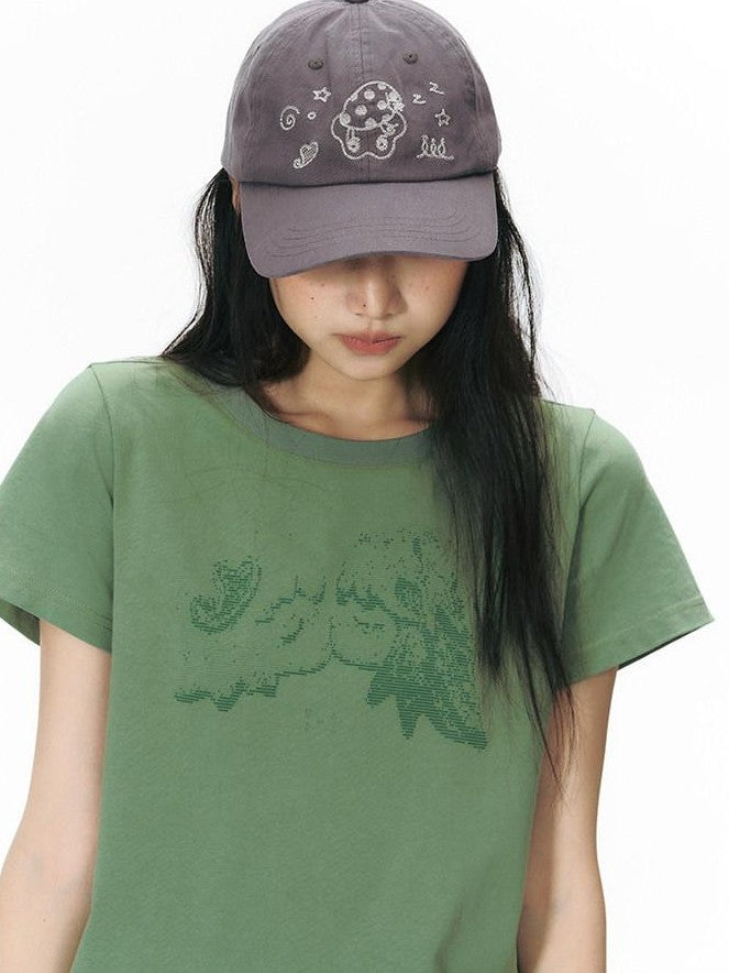 NAPSNAPS Cartoon Vintage Chain Stitch Embroidery Women&