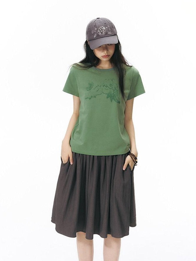 NAPSNAPS Cartoon Vintage Chain Stitch Embroidery Women&