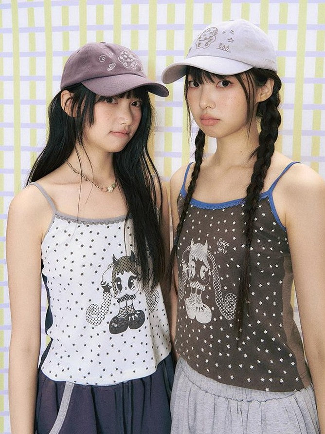 NAPSNAPS Cartoon Vintage Chain Stitch Embroidery Women&