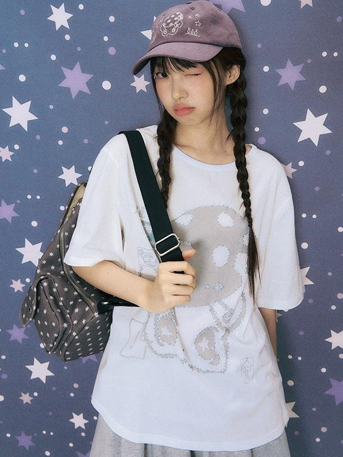 NAPSNAPS Cartoon Vintage Chain Stitch Embroidery Women&