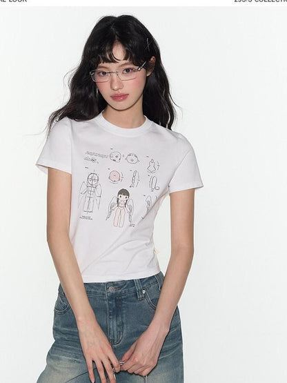 NAPSNAPS Charcoal Graphic Cropped Slim Women&