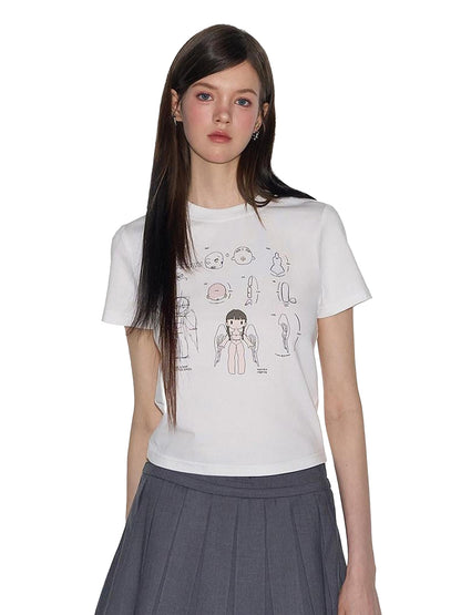 NAPSNAPS Charcoal Graphic Cropped Slim Women&