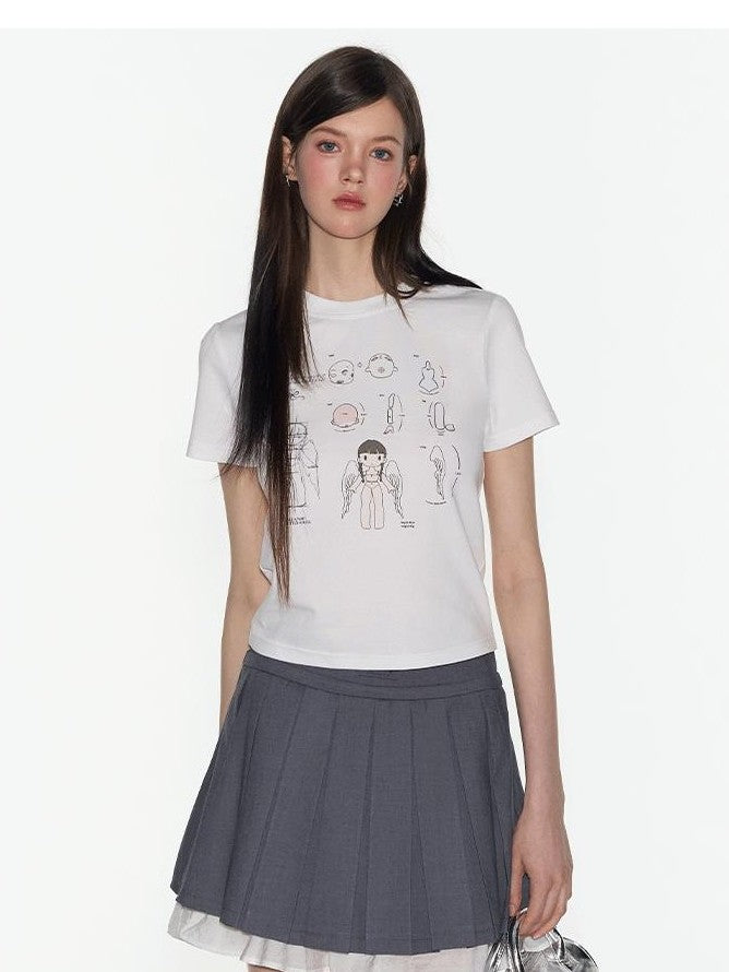 NAPSNAPS Charcoal Graphic Cropped Slim Women&