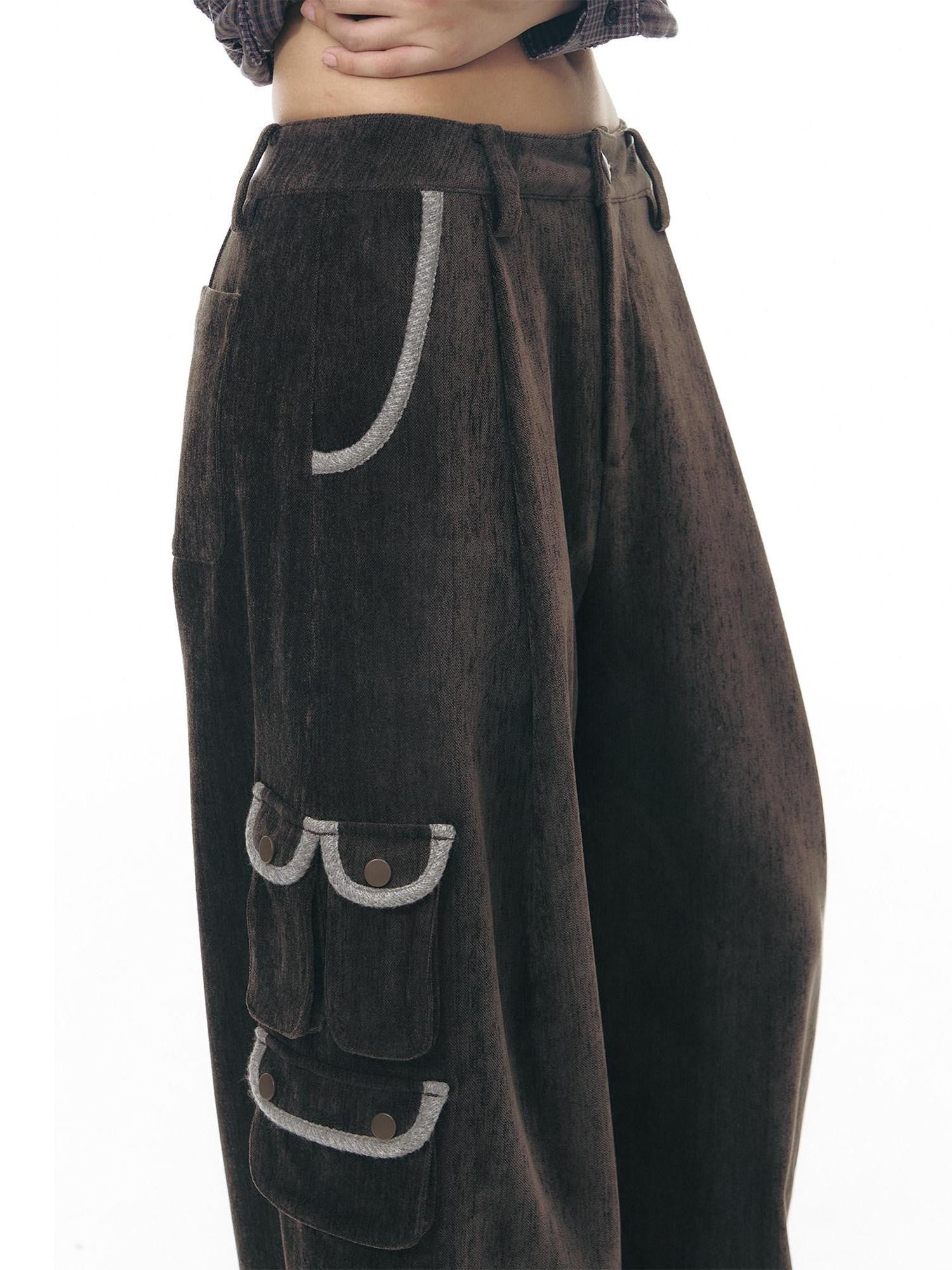 NAPSNAPS Chenille Patchwork Cuffed Multi Pocket Women&