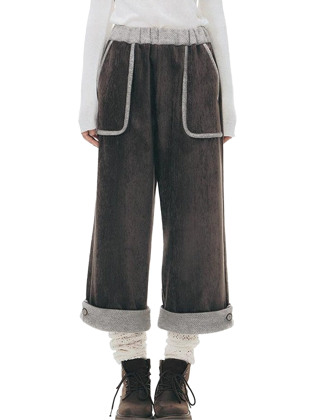 NAPSNAPS Chenille Patchwork Cuffed Multi Pocket Women&
