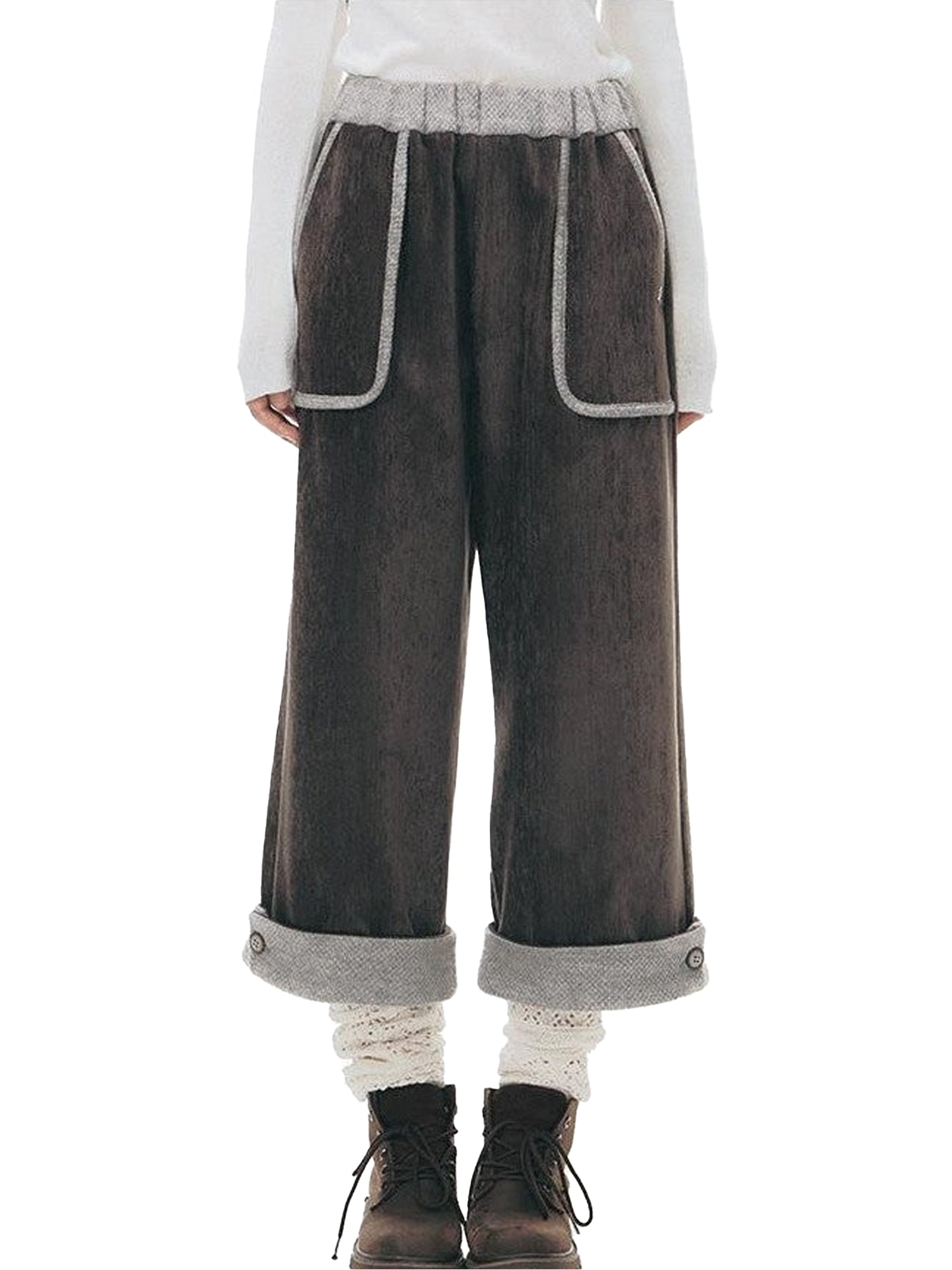 NAPSNAPS Chenille Patchwork Cuffed Multi Pocket Women&
