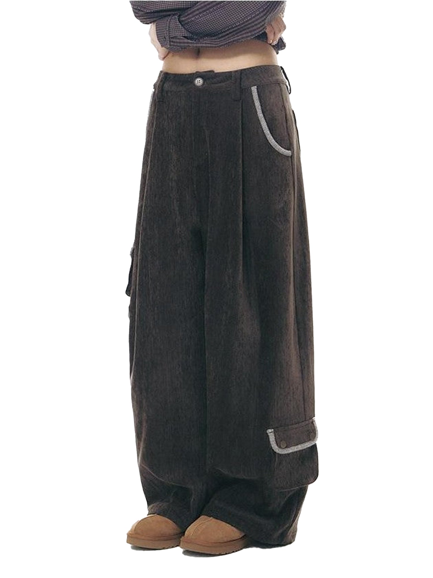 NAPSNAPS Chenille Patchwork Cuffed Multi Pocket Women&