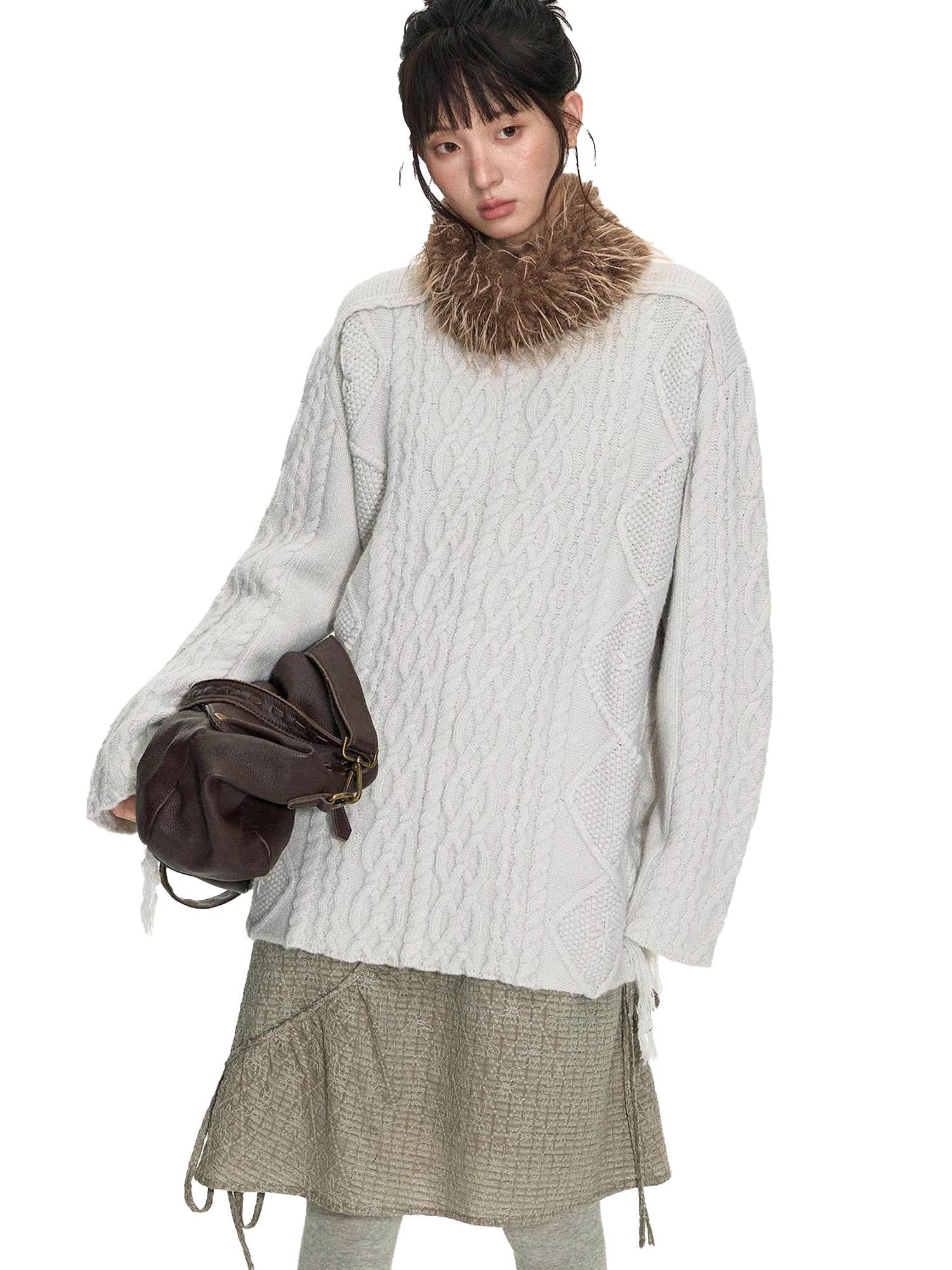 NAPSNAPS Chunky Twisted Crochet Tassel Women&
