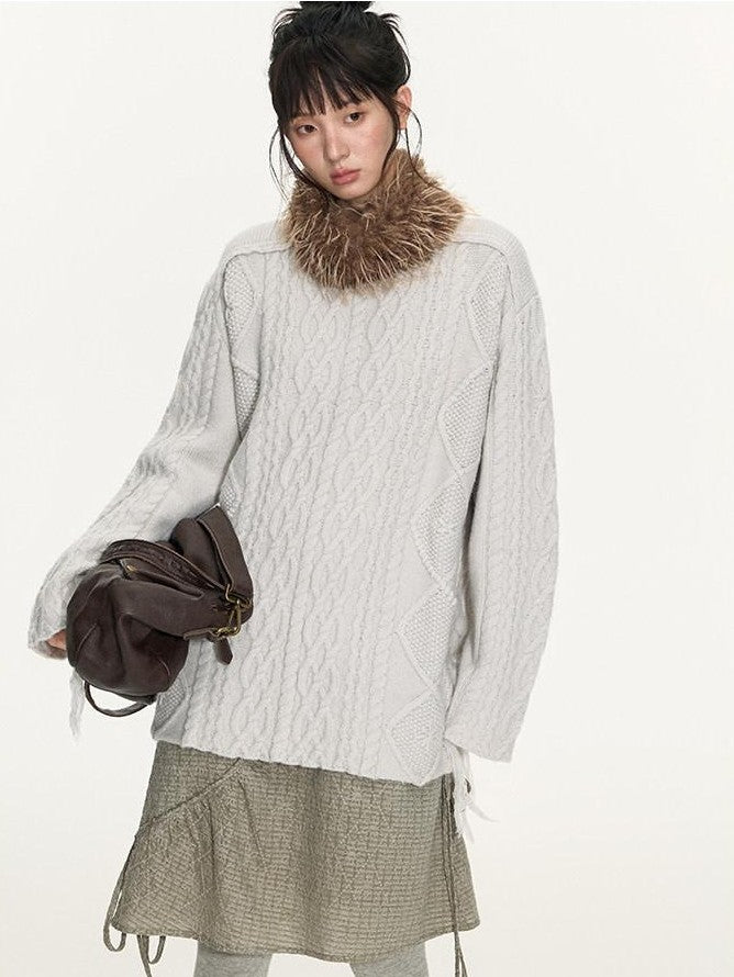 NAPSNAPS Chunky Twisted Crochet Tassel Women&
