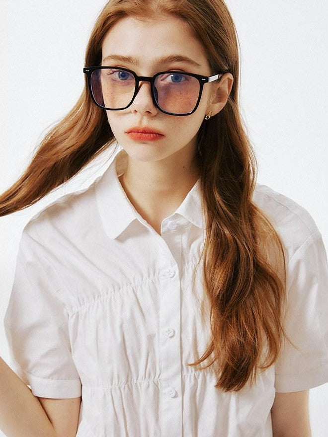 NAPSNAPS College Pleated Shirred Buttoned Women&