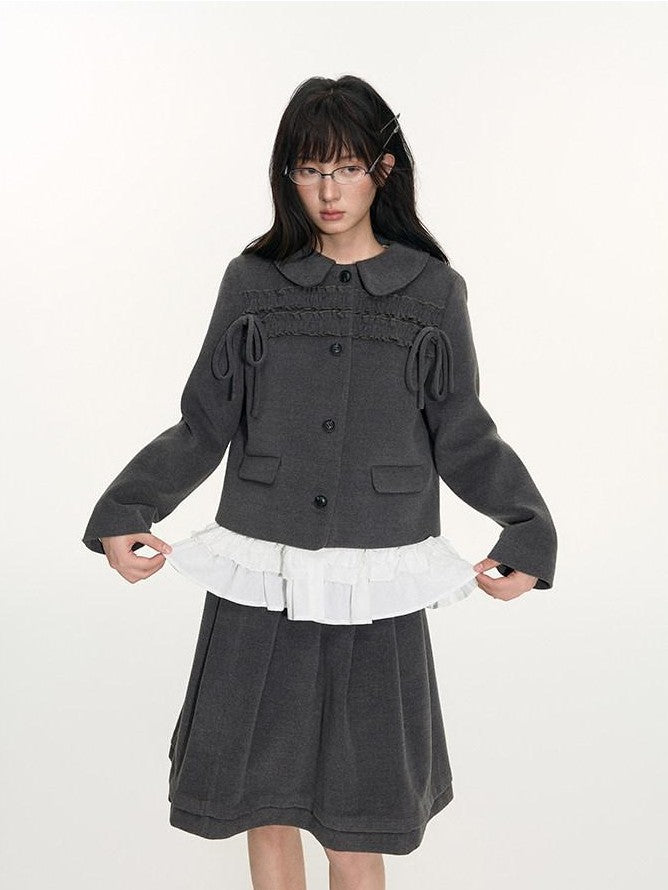 NAPSNAPS College Ruffled Pleated Women&