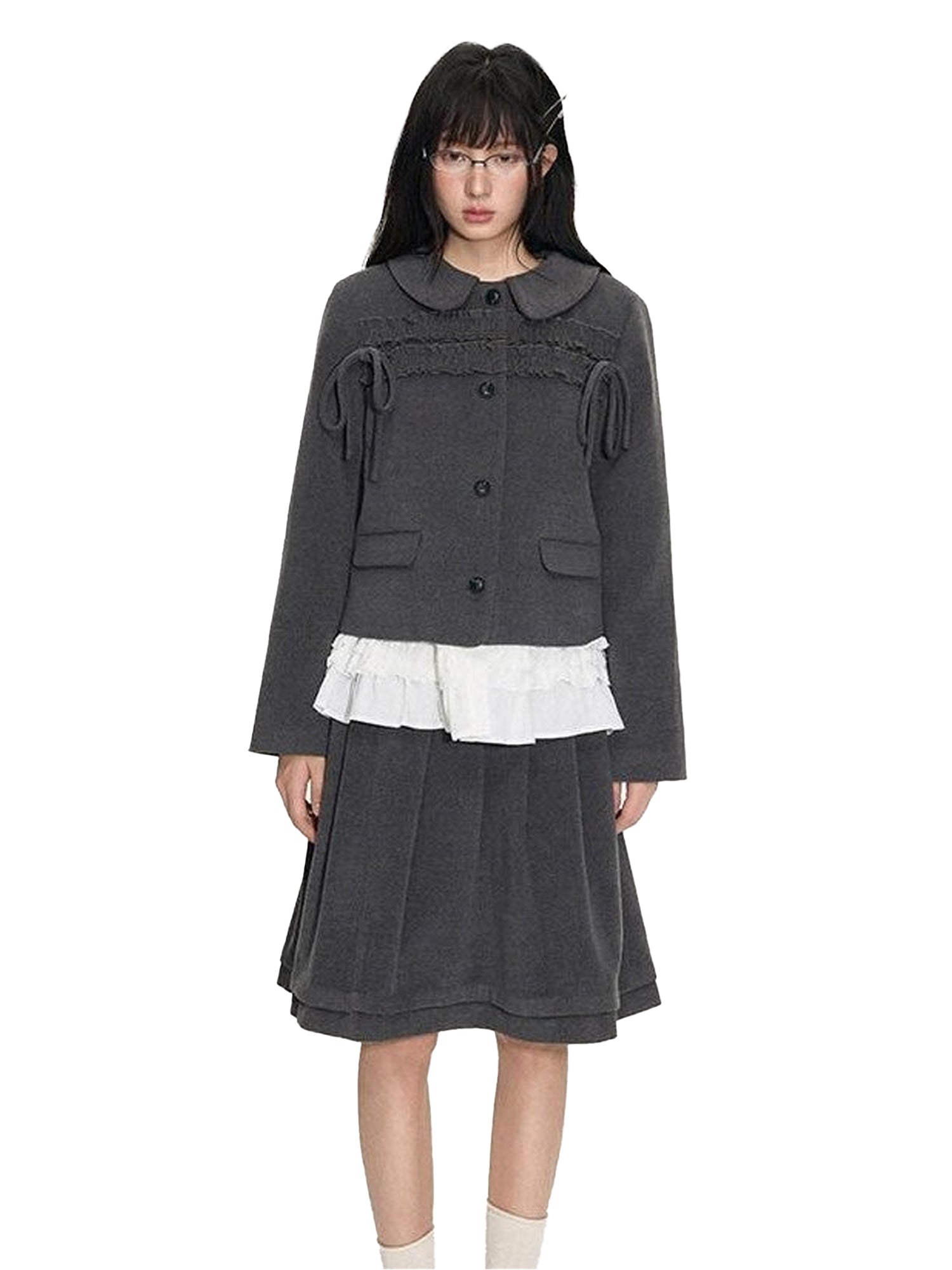 NAPSNAPS College Ruffled Pleated Women&