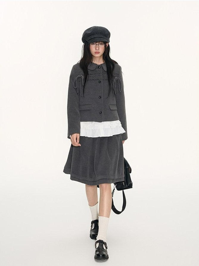 NAPSNAPS College Ruffled Pleated Women&