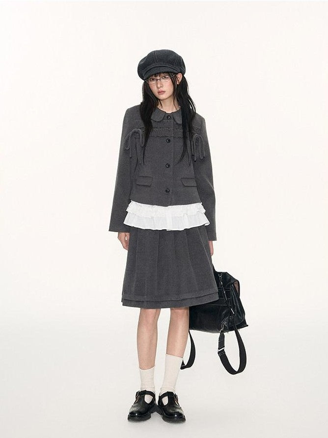 NAPSNAPS College Ruffled Pleated Women&
