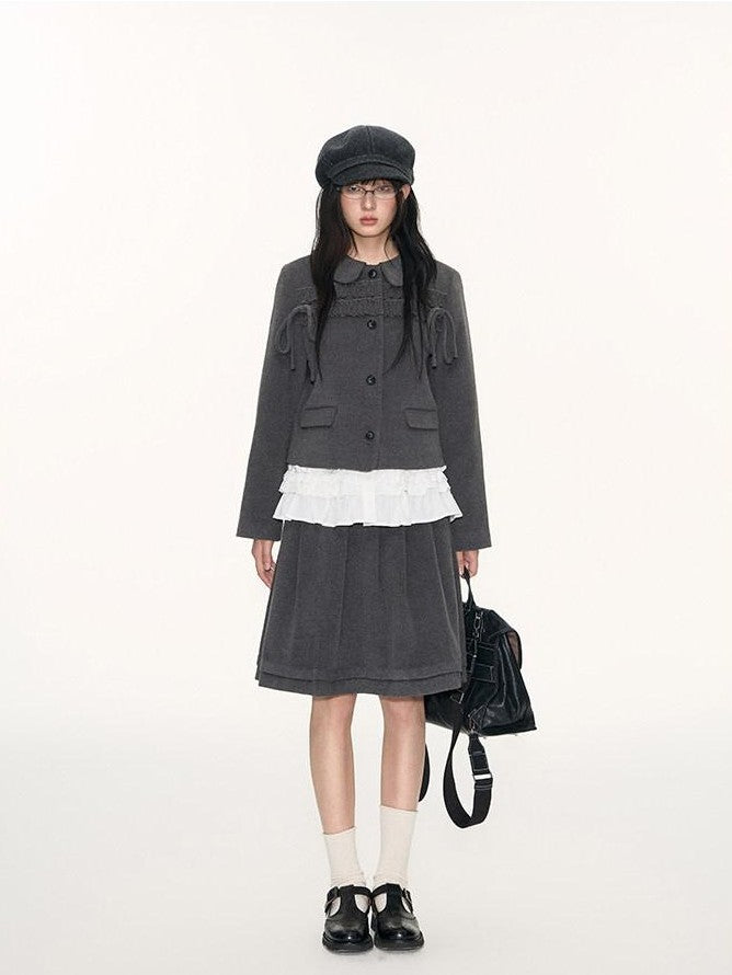 NAPSNAPS College Ruffled Pleated Women&