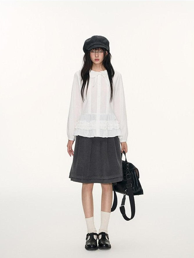 NAPSNAPS College Ruffled Pleated Women&