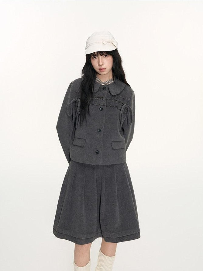 NAPSNAPS College Ruffled Pleated Women&