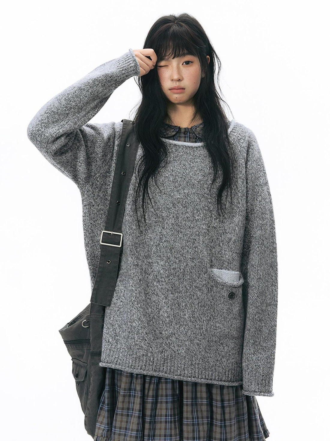 NAPSNAPS Color Block Wide Neck Knit Women&