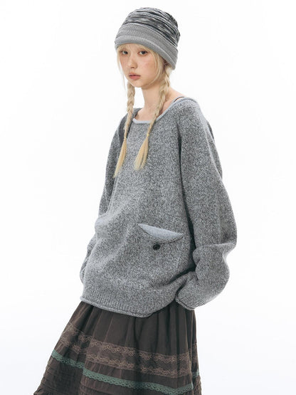NAPSNAPS Color Block Wide Neck Knit Women&