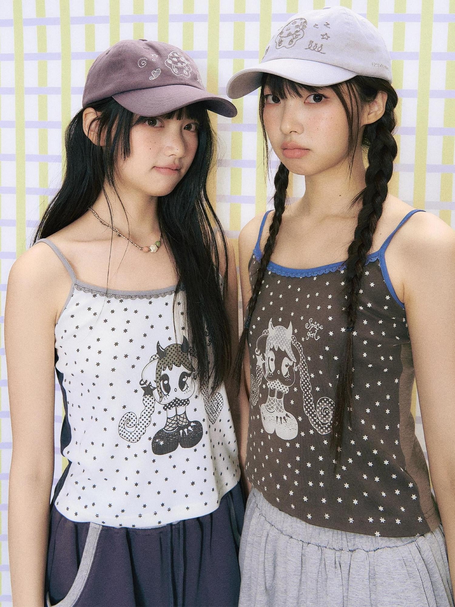 NAPSNAPS Colorblock Allover Print Round Neck Cropped Women&
