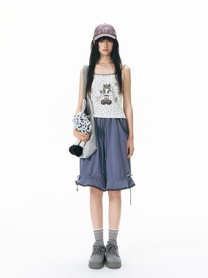 NAPSNAPS Colorblock Allover Print Round Neck Cropped Women&