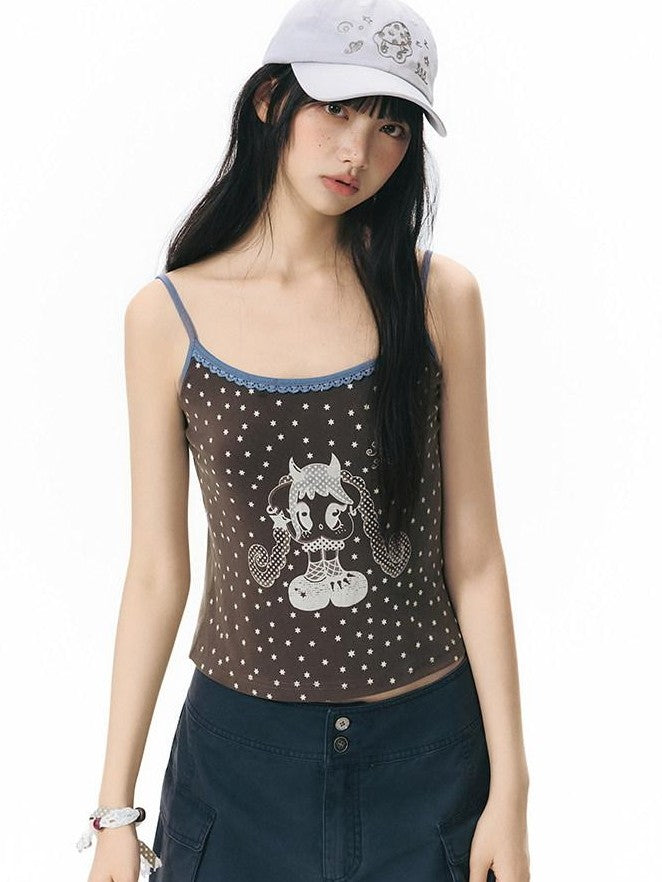 NAPSNAPS Colorblock Allover Print Round Neck Cropped Women&