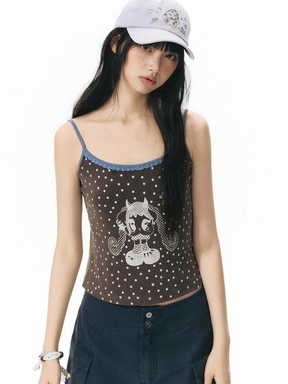 NAPSNAPS Colorblock Allover Print Round Neck Cropped Women&