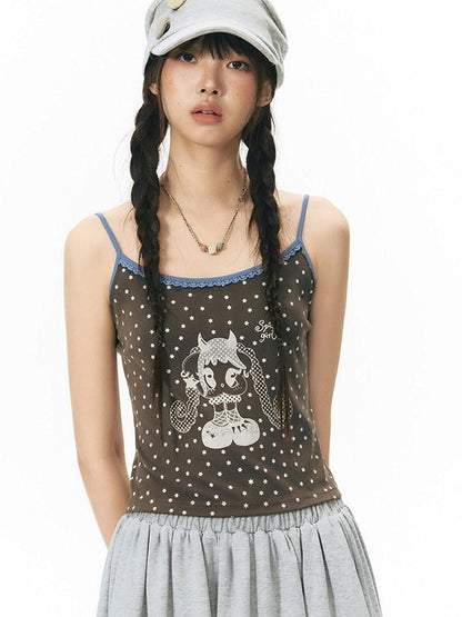 NAPSNAPS Colorblock Allover Print Round Neck Cropped Women&