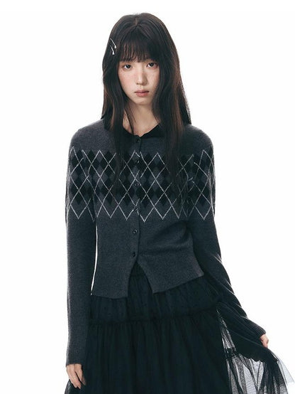 NAPSNAPS Colorblock Diamond Doll Collar Slim Fit Women&