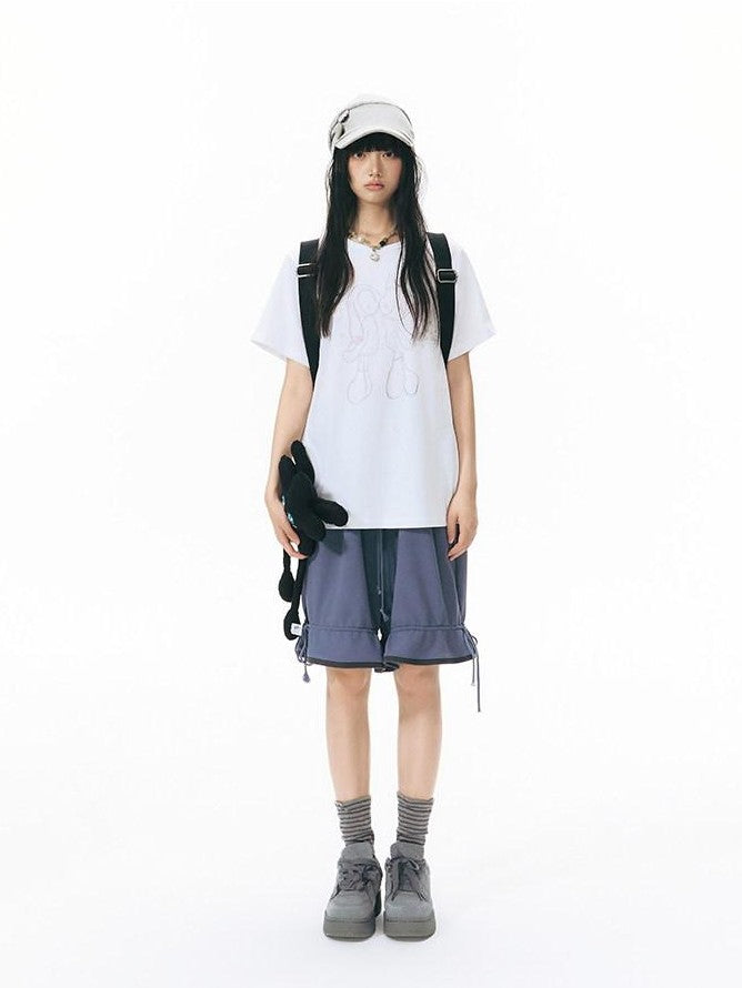 NAPSNAPS Colorblock Panel Drawstring Elastic Waist Women&