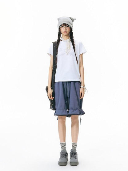 NAPSNAPS Colorblock Panel Drawstring Elastic Waist Women&