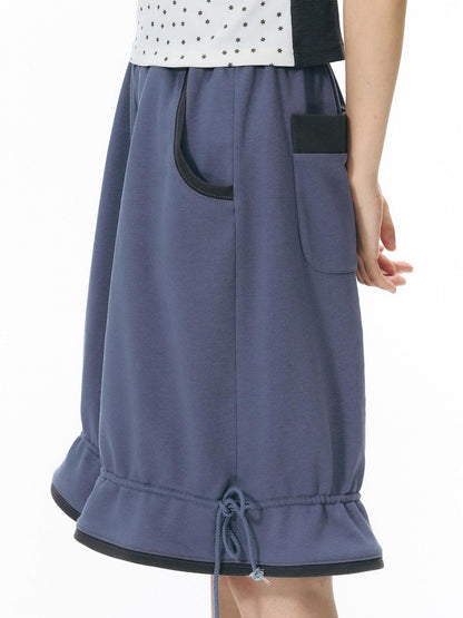 NAPSNAPS Colorblock Panel Drawstring Elastic Waist Women&
