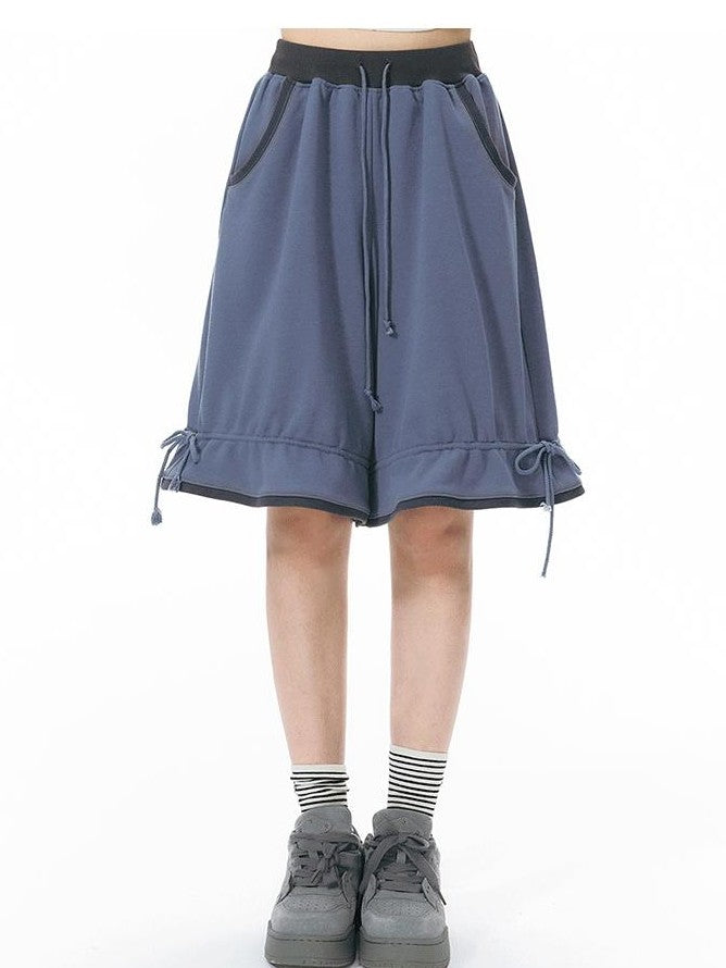 NAPSNAPS Colorblock Panel Drawstring Elastic Waist Women&