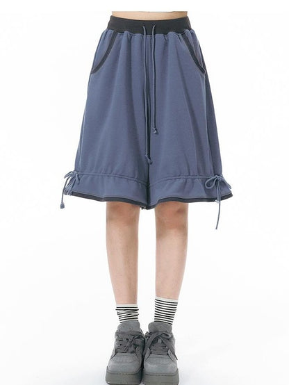 NAPSNAPS Colorblock Panel Drawstring Elastic Waist Women&