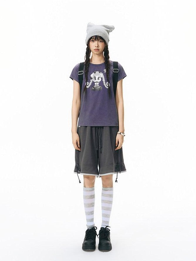 NAPSNAPS Colorblock Panel Drawstring Elastic Waist Women&