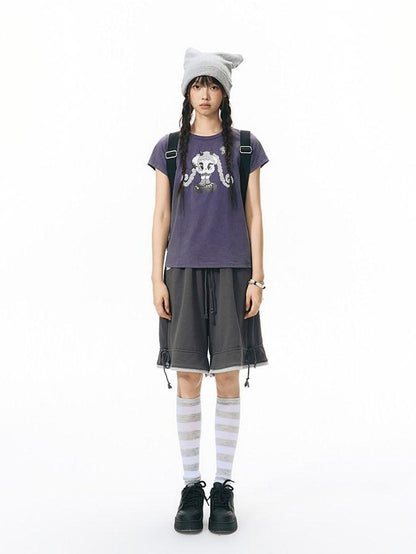 NAPSNAPS Colorblock Panel Drawstring Elastic Waist Women&