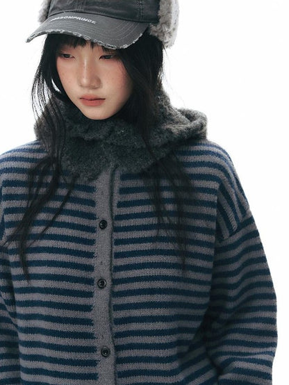 NAPSNAPS Colorblock Striped Ruffle Hem Crewneck Women&
