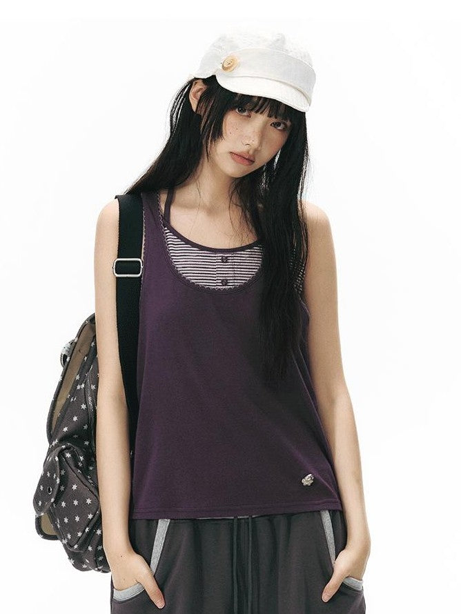 NAPSNAPS Contrast Embroidered Trim Y Back Wide Strap Women&