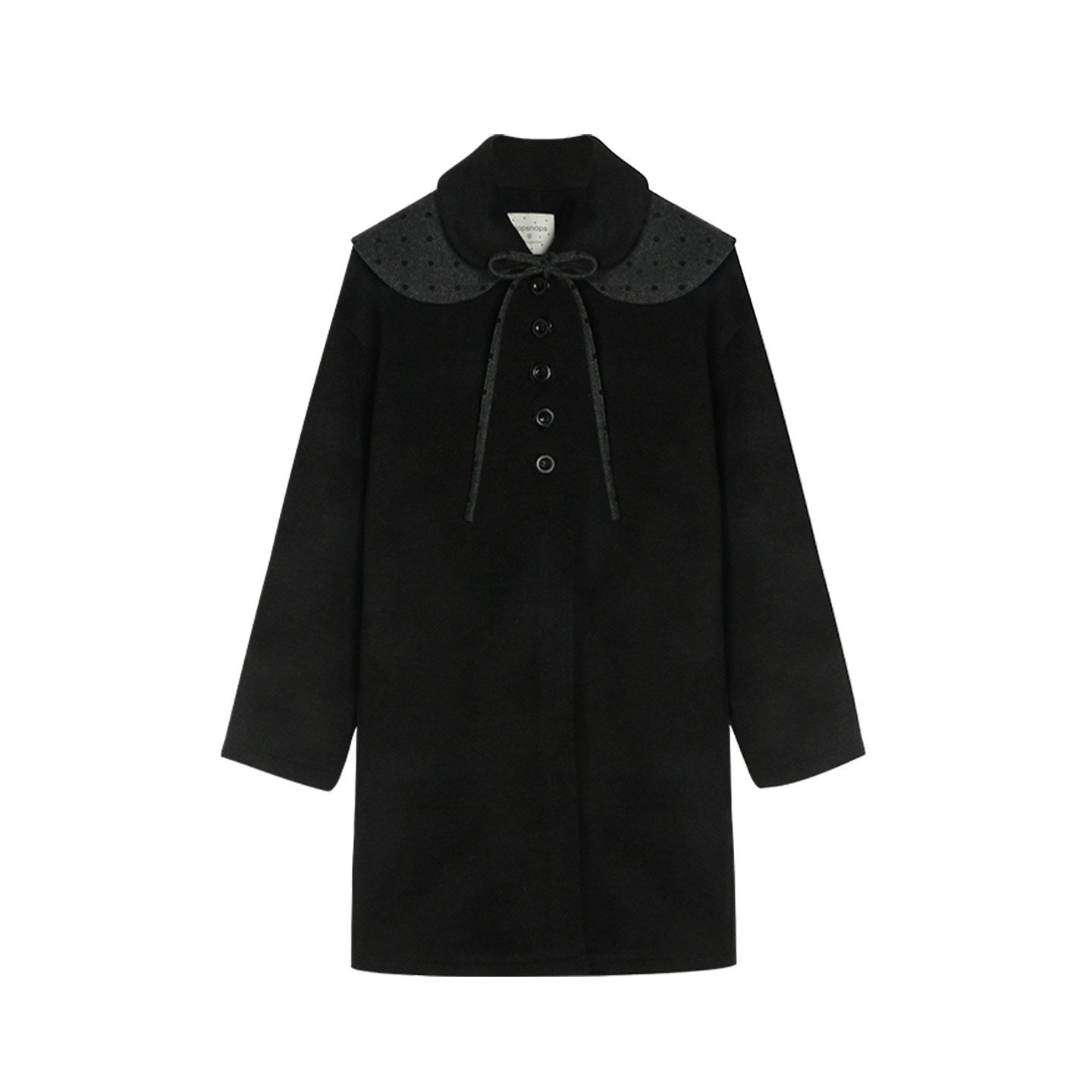 NAPSNAPS_Contrast_Polka_Dot_Bow_Doll_Collar_Detachable_Cape_Women&