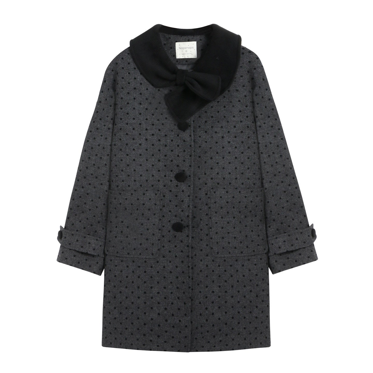 NAPSNAPS_Contrast_Polka_Dot_Bow_Doll_Collar_Detachable_Cape_Women&
