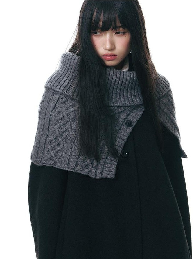 NAPSNAPS Contrast Polka Dot Bow Doll Collar Detachable Cape Women&